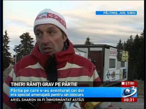 La un pas de moarte, după ce s-au aventurat cu sania pe o pârtie interzisă din Păltiniş