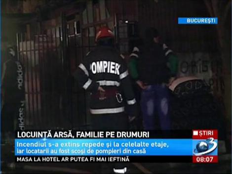 Incendiu puternic în Bucureşti. Cinci persoane au rămas fără adăpost