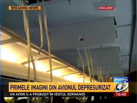 Primele imagini din avionul depresurizat