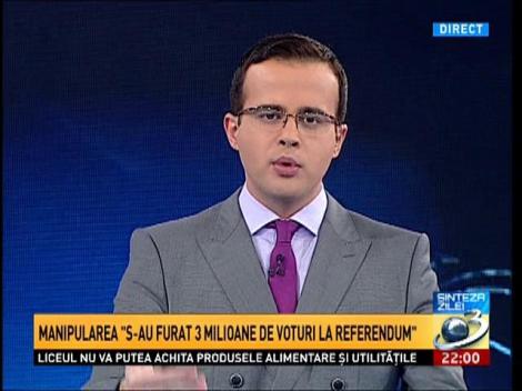 Sinteza zilei: Manipularea "S-au furat 3 milioane de voturi la Referendum"
