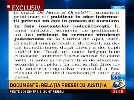 Document: relaţia presei cu justiţia. Ce spun documentele CEDO