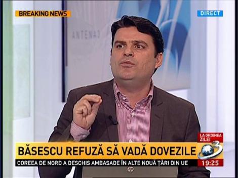 Radu Tudor: Pun nervozitatea lui Băsescu pe seama faptului că este înnebunit că trebuie să plece