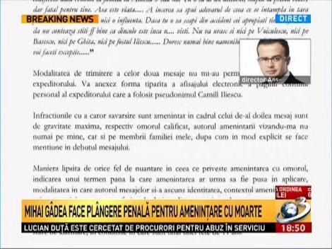 Mihai Gâdea, AMENINŢAT cu MOARTEA. Directorul postului Antena 3 face plângere penală