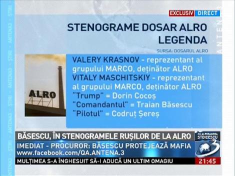 Q&A: Băsescu, în stenogramele rușilor de la ALRO