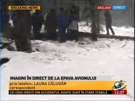 Imagini cu epava avionului pilotat de Adrian Iovan