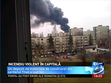 Incendiu violent în cartierul Titan din Bucureşti