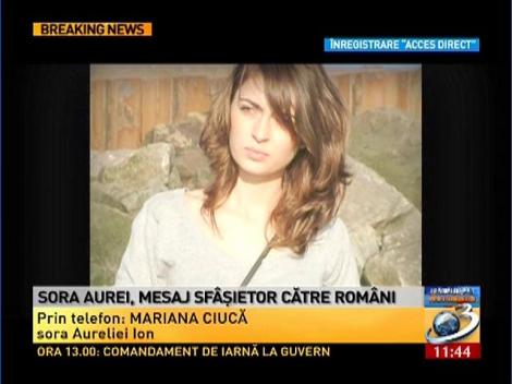 Sora Aurei, mesaj sfasietor catre romani