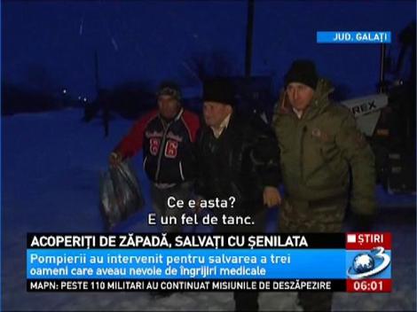 Operațiune de salvare contra cronometru în Galați printre nămeți