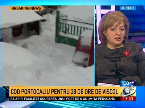 Florinela Georgescu, director executiv ANM, sfaturi in caz de Cod Portocaliu