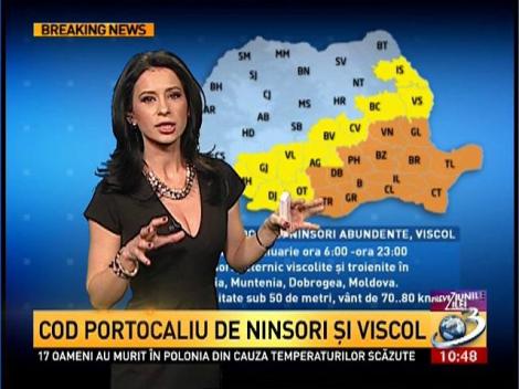 Cod portocaliu de ninsori și viscol. Vezi care sunt zonele vizate