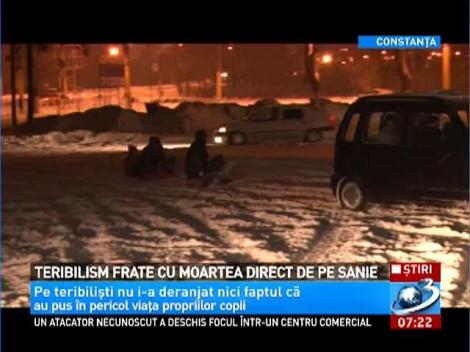 sanii trase de masini