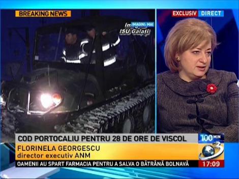Florinela Georgescu, director executiv ANM, despre Codul Portocaliu de viscol si ninsori