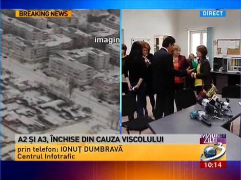 Autostrăzile A2 și A3, închise din cauza viscolului