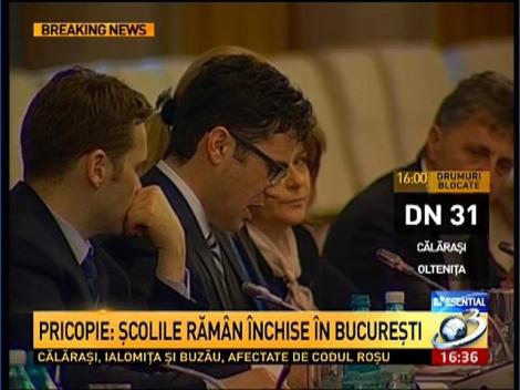 Pricopie: Şcolile şi grădiniţele RĂMÂN ÎNCHISE şi mâine în Bucureşti şi alte 17 judeţe