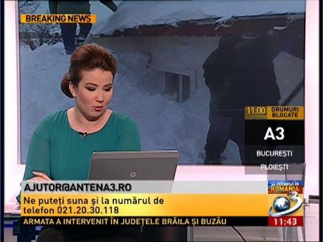 Dacă sunteți într-o localitate înzăpezită, vă rugăm să ne scrieți pe mailul ajutor@antena3.ro