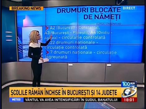 Toate şcolile şi grădiniţele din Bucureşti şi 14 judeţe RĂMÂN ÎNCHISE şi vineri