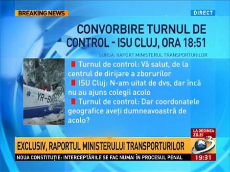 La Ordinea Zilei: Convorbire Turnul de Control - ISU Cluj, ora 18:51