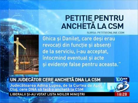 Un judecător cere anchetă DNA la CSM