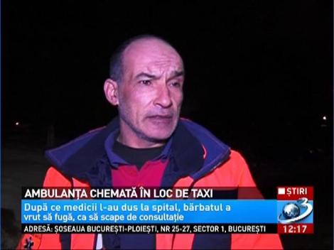 Un bărbat din Bârlad a luat ambulanţa pe post de taxi
