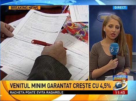 Venitul minim garantat creşte cu 4,5%