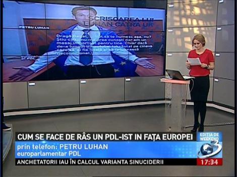 Cum se face de râs un PDL-ist în fața Europei.Petru Luhan a trimis o scrisoare de dragoste către Marea Britanie cu ocazia Valentine's Day