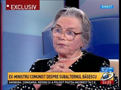 Maria Flucsa, fost ministru comunist, mărturii extraordinare despre colaborarea lui Traian Băsescu cu Securitatea: Dacă ați ști câte familii a nenorocit!