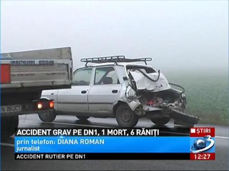 Accident grav pe DN 1, 1 mort și 6 răniți