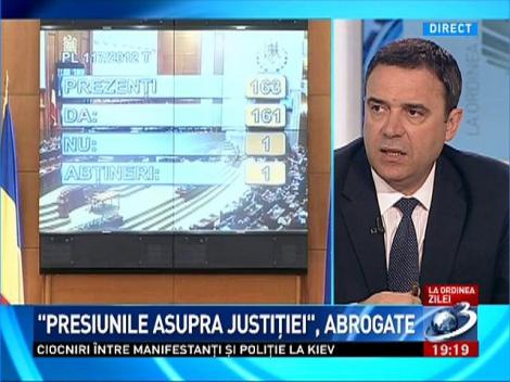 La Ordinea Zilei: "Presiunile asupra Justiţiei", abrogate