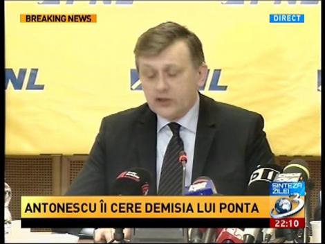 Antonescu îi cere demisia lui Victor Ponta. "Mi s-a părut onest să nu prelungim un festival de ipocrizie"