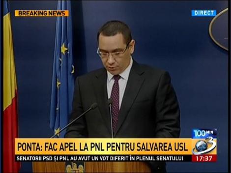 Ponta: Fac un apel la PNL de a salva USL