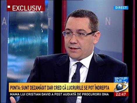 Ponta: Regret foarte tare decizia partenerilor şi sper caă nu e o decizie ireversibilă