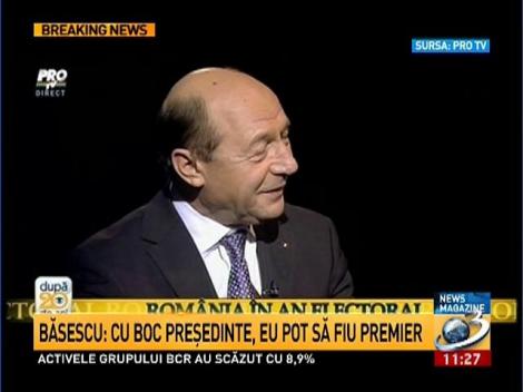 Traian Băsescu: Cu Emil Boc preşedinte, eu pot să fiu premier