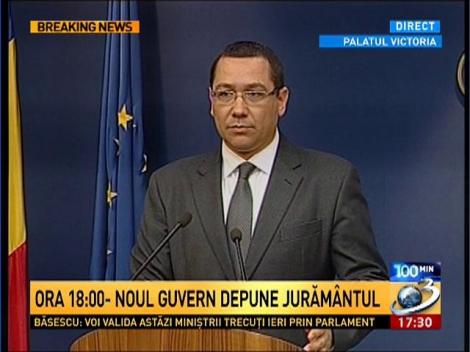Ponta: După învestire, Guvernul va transmite Parlamentului un program politic actualizat