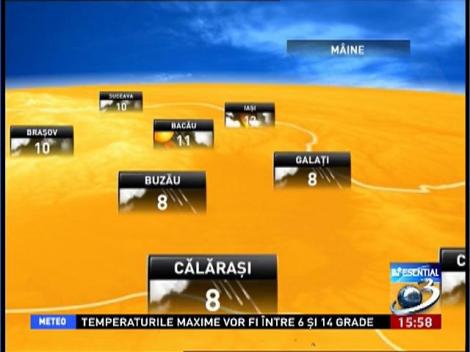 Prognoza meteo pentru următoarele zile!