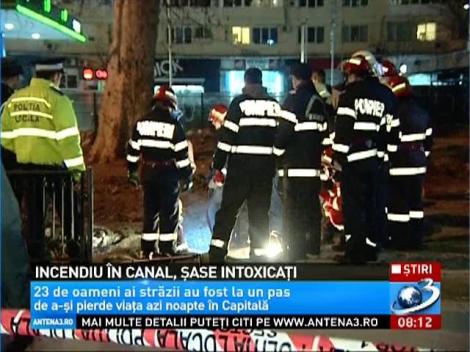 Incendiu în canal din Gara de Nord, 6 persoane au fost intoxicate