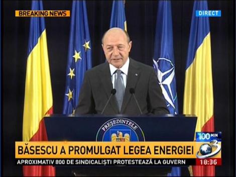 Traian Băsescu: Am promulgat azi legea energiei şi aştept ieftinirea preţului la energie electrică