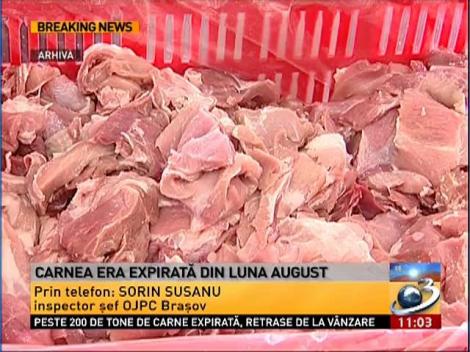 9 tone de carne de porc EXPIRATE din VARA anului trecut au fost descoperite în Braşov