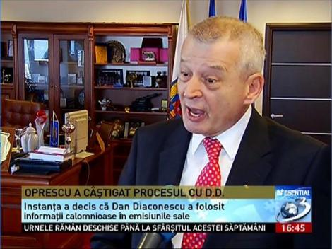Oprescu a câştigat procesul cu Dan Diaconescu