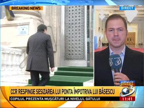 CCR respinge sesizarea lui Ponta &icirc;mpotriva lui Băsescu