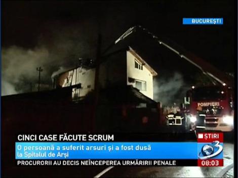 Incendiu puternic în Bucureşti! Cinci case s-au făcut scrum