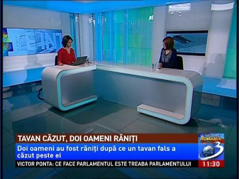 Doi oameni au fost răniţi după ce un tavan fals a căzut peste ei