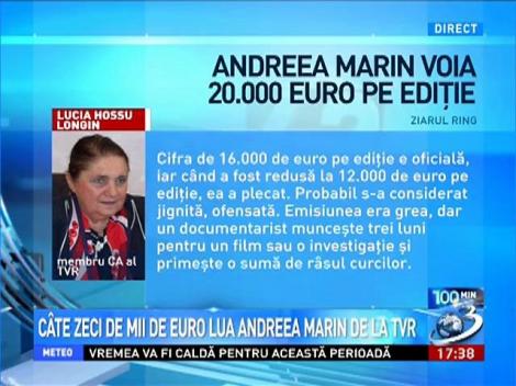 Salariu urias in TVR! Reactia Andreei Marin la acuzatiile care i se aduc