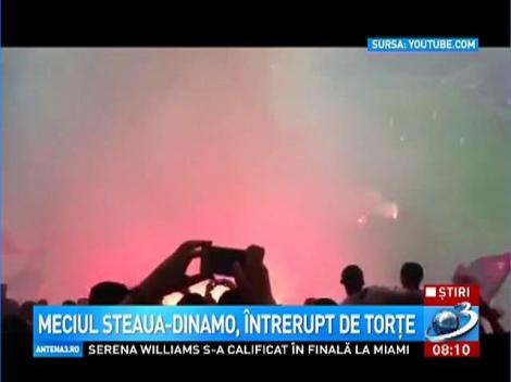 Meciul Steaua-Dinamo, intrerupt de torte