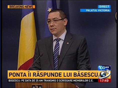 Cum îi răspunde Ponta apelului lui Băsescu cu privire la acciză