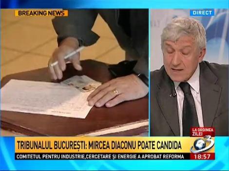 Tribunalul Bucureşti: Mircea Diaconu poate candida