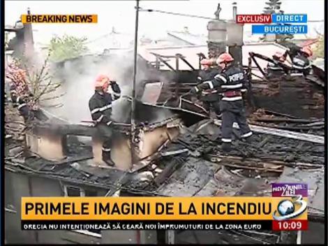 Primele imagini cu incendiul din Capitala