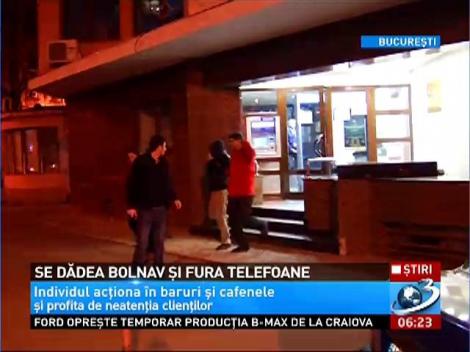 Se dadea bolnav si fura telefoane