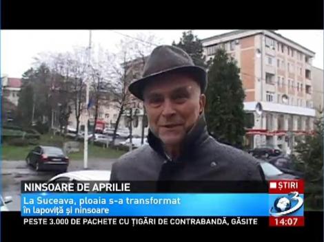 Ninsoare de aprilie la Suceava