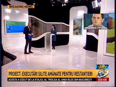 Daily Income: Avocatul Gheorghe Pipera, despre propunerile de amânare a executărilor silite ale restanţierilor