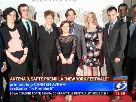 Antena 3 şi Obervator au fost premiate cu 7 medalii la New York Festivals